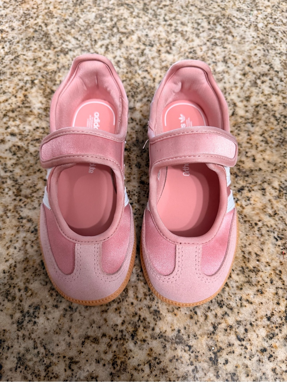 adidas Pink Kids Mary Jane Sneakers with Hook-and-Loop Strap